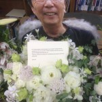 オノ・ヨーコさんからのお花とメッセージ